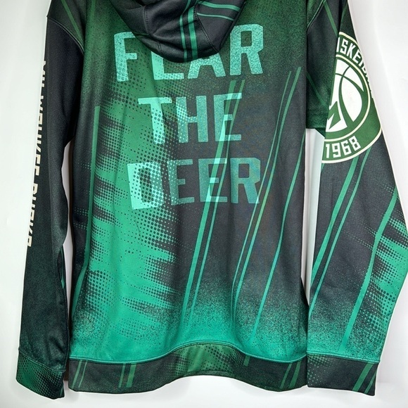 NBA Milwaukee Bucks Fear The Deer Hooded Sweatshirt Size XL Youth - Picture 6 of 10